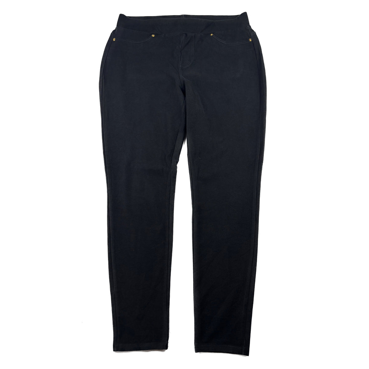 Michael Kors Stretch Hose schwarz Gold detail L Elegante Stoffhose
