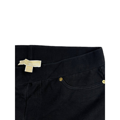 Michael Kors Stretch Hose schwarz Gold detail L Elegante Stoffhose