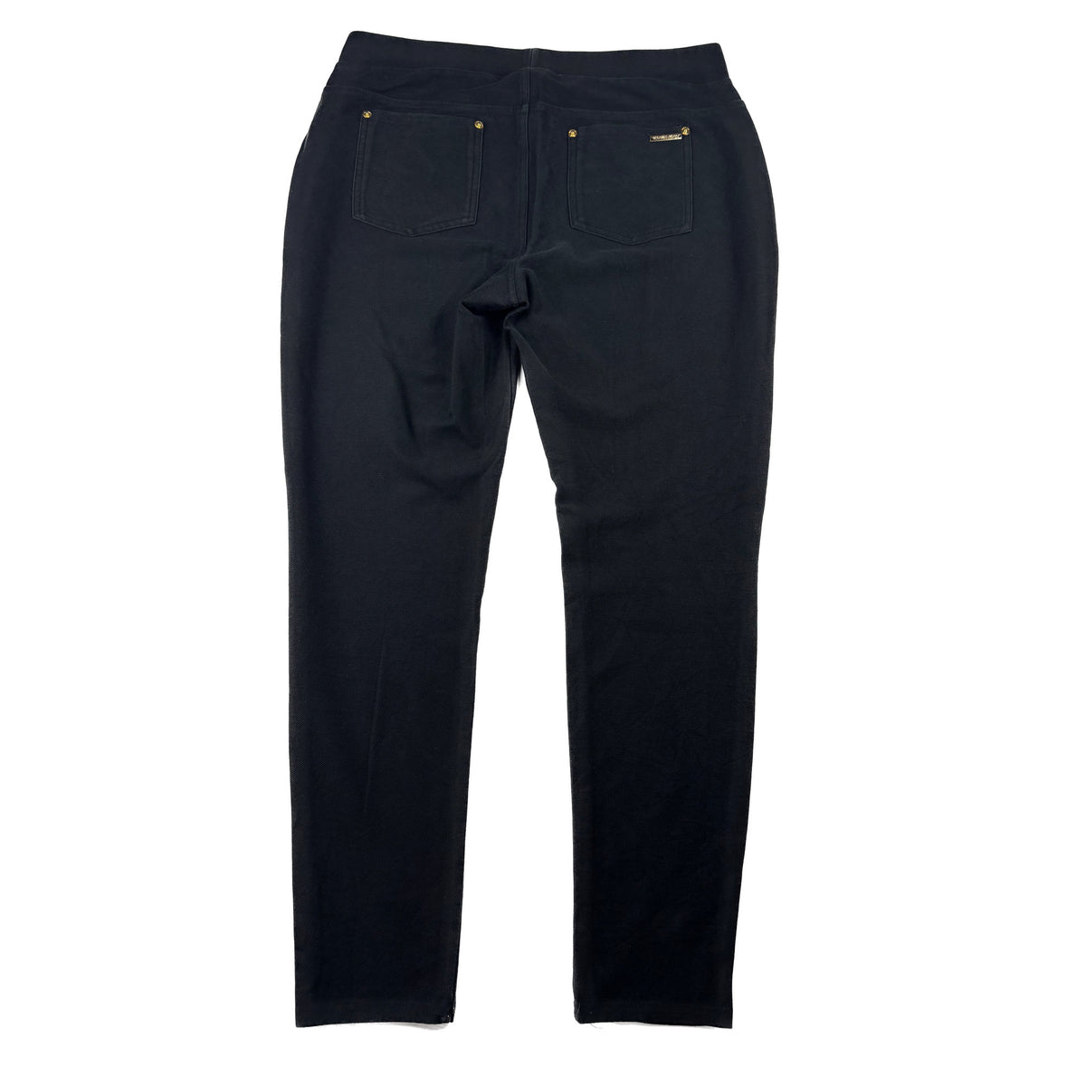 Michael Kors Stretch Hose schwarz Gold detail L Elegante Stoffhose