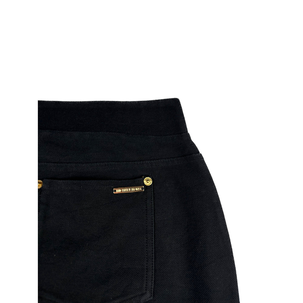 Michael Kors Stretch Hose schwarz Gold detail L Elegante Stoffhose