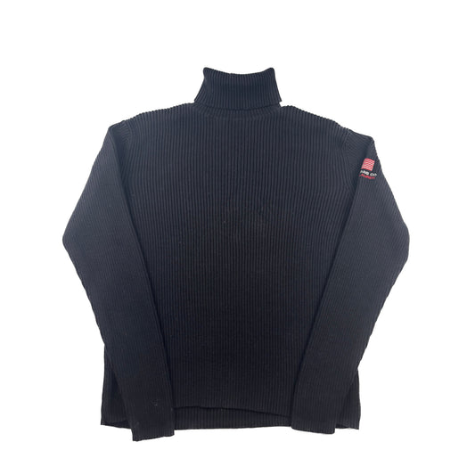 Polo Jeans Co. Ralph Lauren Rollkragenpullover schwarz US Flagge M Strickpullover