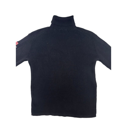 Polo Jeans Co. Ralph Lauren Rollkragenpullover schwarz US Flagge M Strickpullover
