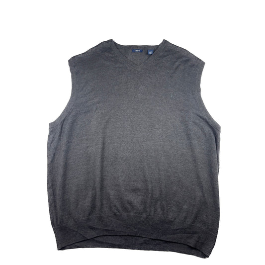 Vintage IZOD V-Neck Strickweste Ärmellos XXL dunkelgrau meliert