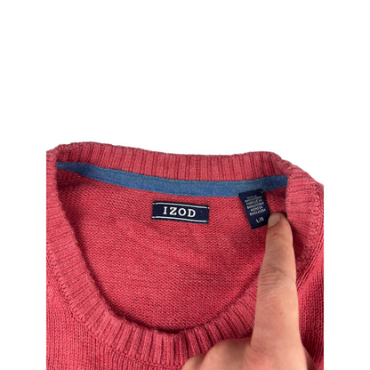 Vintage IZOD Strickpullover gestrefit blau rot L