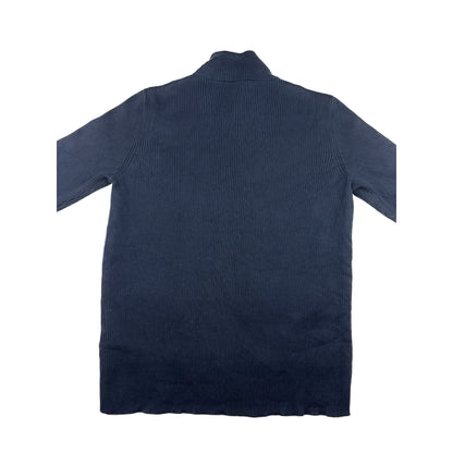 Ralph Lauren Vintage Hybrid Strickjacke Leder braun / dunkelblau M