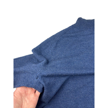 Vintage Hugo Boss Half-Zip Pullover blau Meliert M Extrafine Lambswool