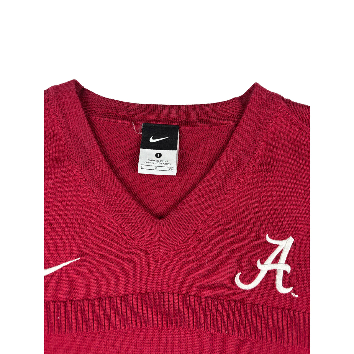Vintage Nike Alabama Crimson Tide V-Neck Strickweste rot S College Vintage