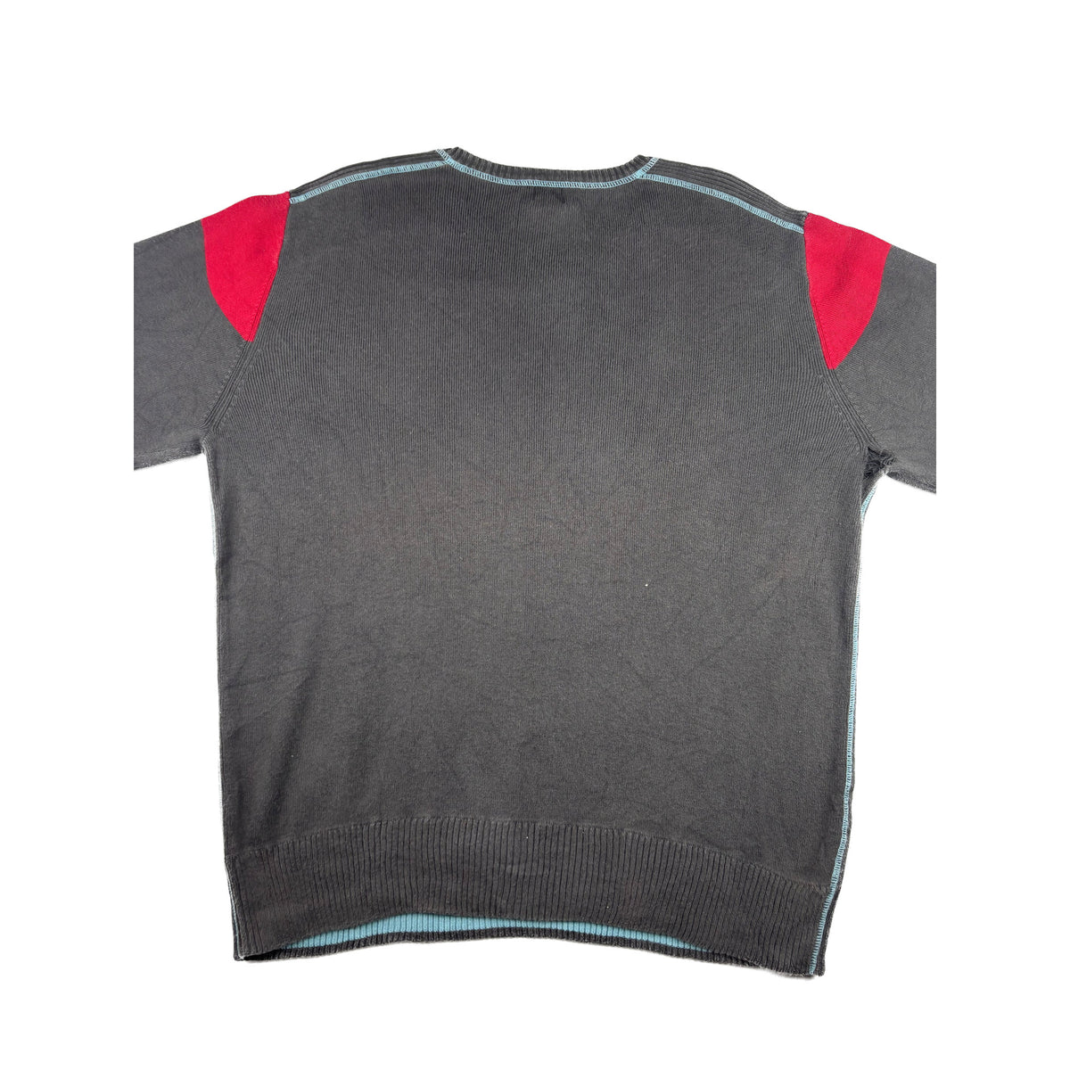 Vintage Levis V-Neck Strickpullover dunkelgrau rot L