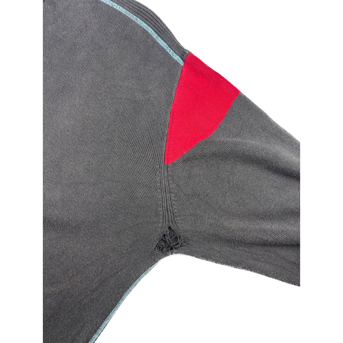 Vintage Levis V-Neck Strickpullover dunkelgrau rot L