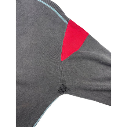 Vintage Levis V-Neck Strickpullover dunkelgrau rot L