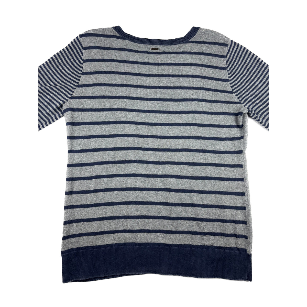 Vintage Nautica Strickpullover grau blau gestreift L