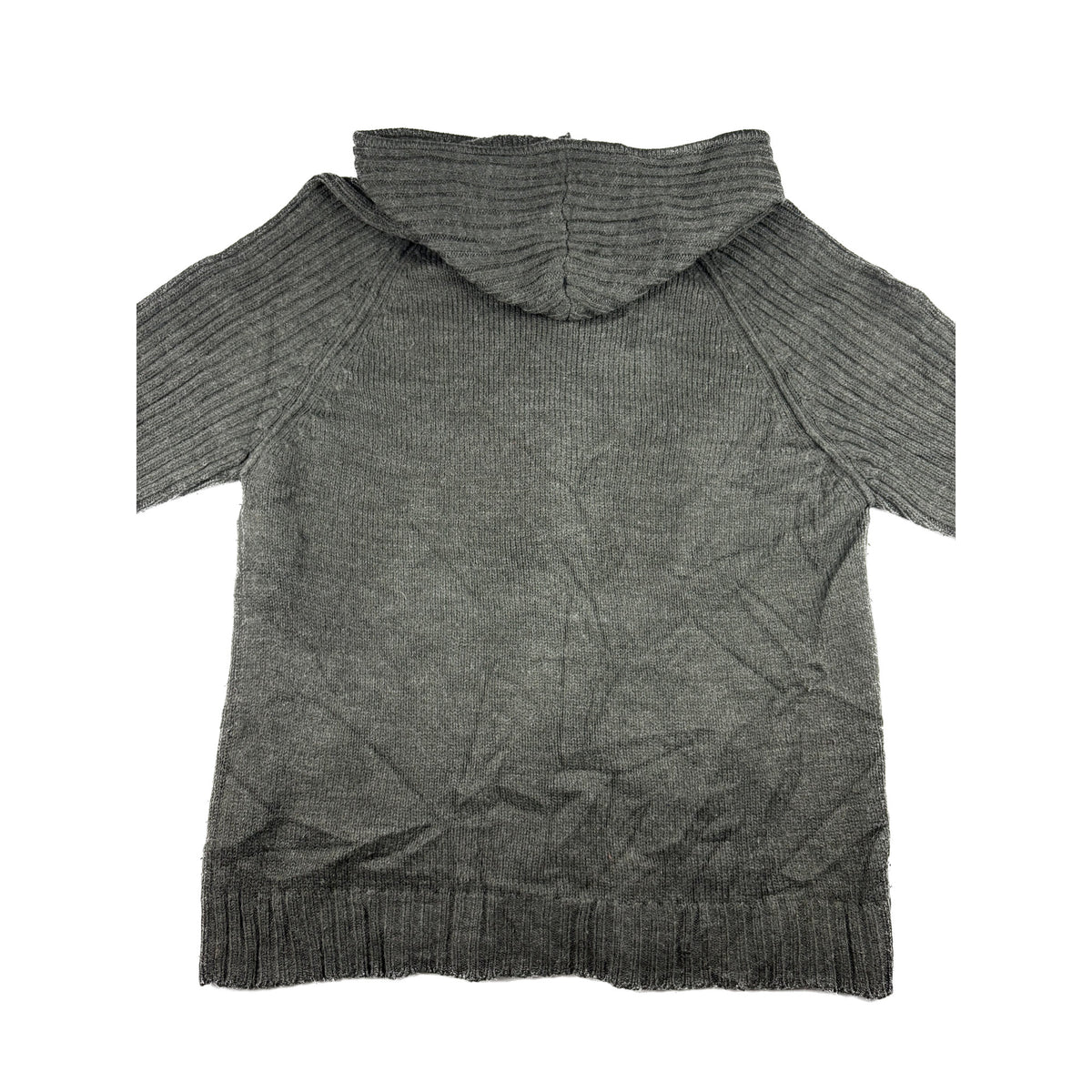 Vintage Tribute Strickjacke mit Kapuze dunkelgrau L Rippstrick Zip-Hoodie