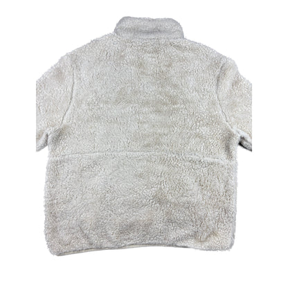 Vintage Reebok Fleece Pullover Half-Zip creme weiß L Teddyfleece Sherpa