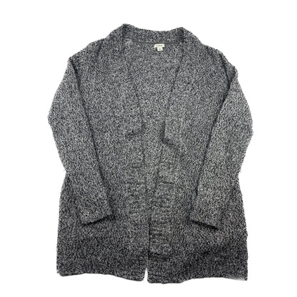 L.L. Bean Vintage Grobstrick Cardigan L grau offen Strickjacke
