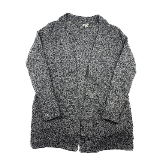 L.L. Bean Vintage Grobstrick Cardigan L grau offen Strickjacke