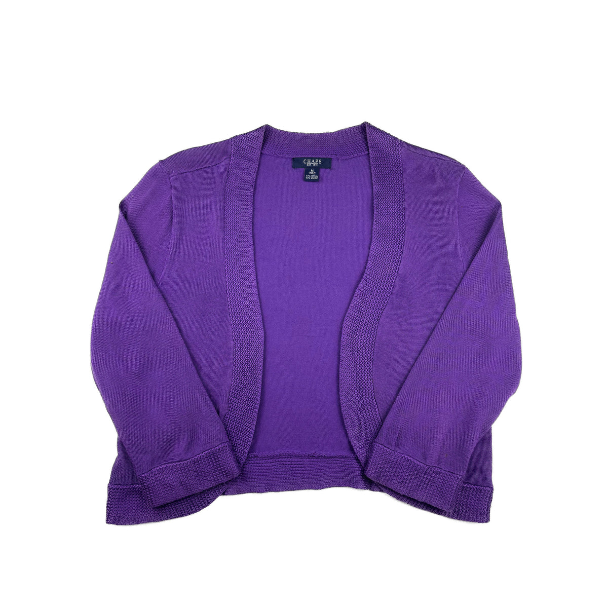 Chaps Vintage Bolero Strickjacke lila M Short Cardigan