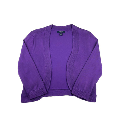 Chaps Vintage Bolero Strickjacke lila M Short Cardigan