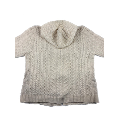 Ralph Lauren Vintage Strickjacke creme XL Zopfmuster Lammwolle