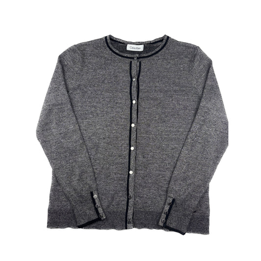 Calvin Klein Vintage Cardigan grau meliert M Strickjacke