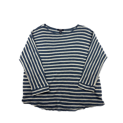 Chaps Vintage Langarmshirt L blau weiß gestreift Maritim Longsleeve