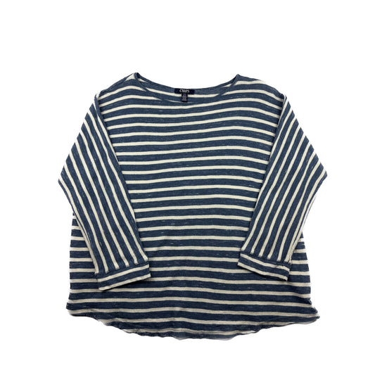 Chaps Vintage Langarmshirt L blau weiß gestreift Maritim Longsleeve