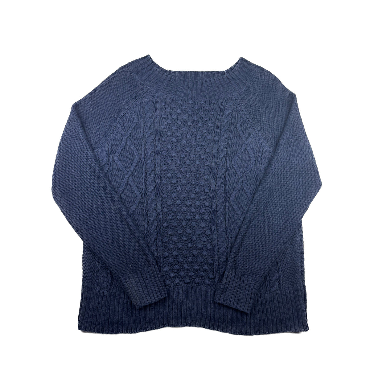 Chaps Vintage Zopfmuster Pullover dunkelblau L Strickpullover Cable Knit