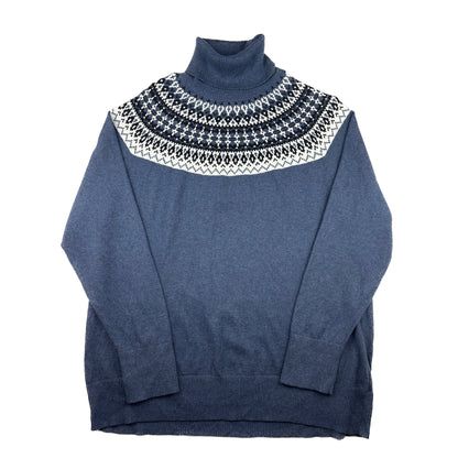L.L. Bean Vintage Rollkragenpullover blau XL Turtleneck Strickpullover