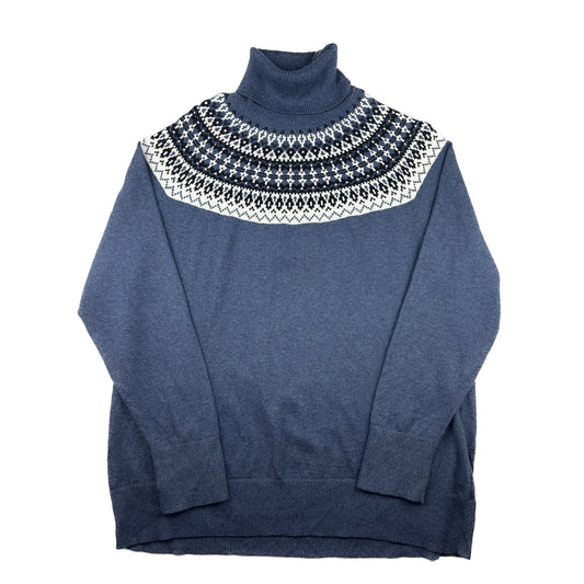 L.L. Bean Vintage Rollkragenpullover blau XL Turtleneck Strickpullover
