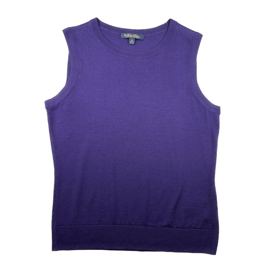 Brooks & Brothers Stricktop lila M Merino Ärmellos Feinripp Top