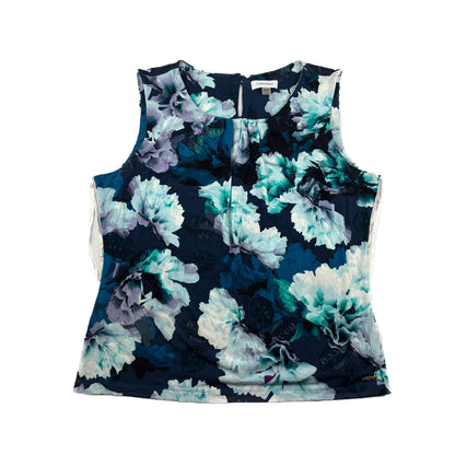 Calvin Klein Vintage Ärmelloses Top blau blumenmuster XL shirt
