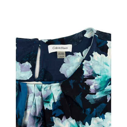 Calvin Klein Vintage Ärmelloses Top blau blumenmuster XL shirt