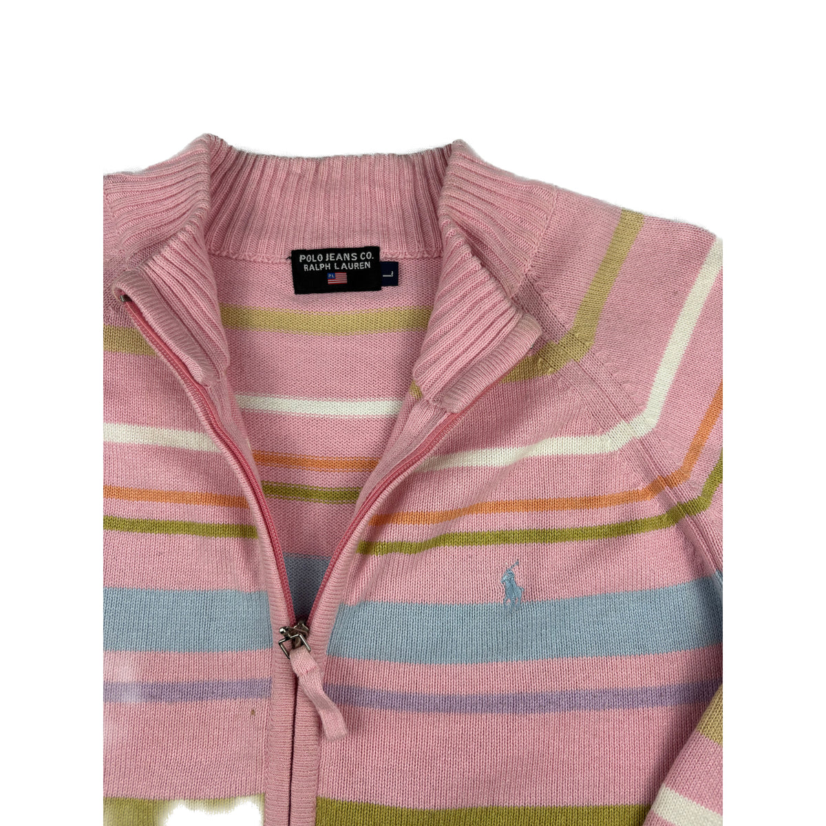 Ralph Lauren Vintage Strickjacke L bunt rosa