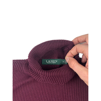 Ralph Lauren Rollkragenpullover gerippt M weinrot