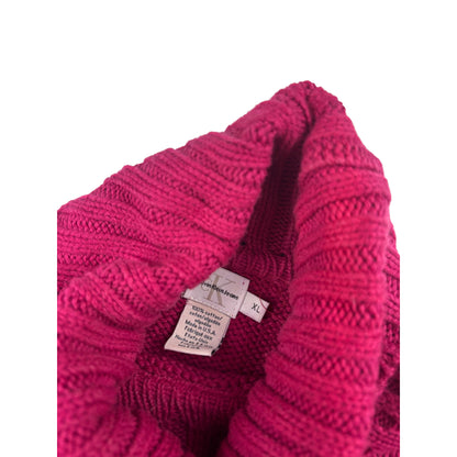 Calvin Klein Jeans Vintage USA Strick Rollkragenpullover XL Magenta