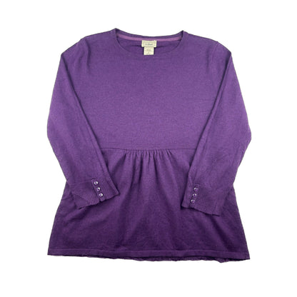 L.L. Bean Vintage Feinstrick Tunika Top S Violett