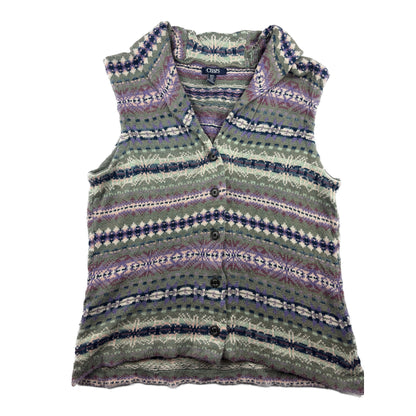 Chaps Ralph Lauren Fair-Isle Strickweste M grün lila