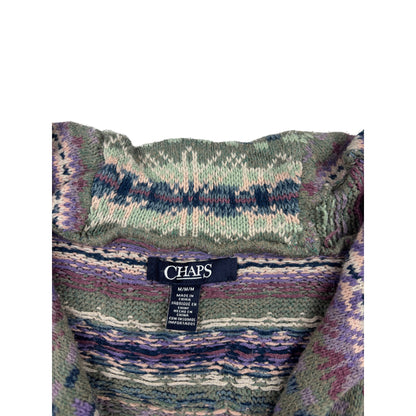 Chaps Ralph Lauren Fair-Isle Strickweste M grün lila