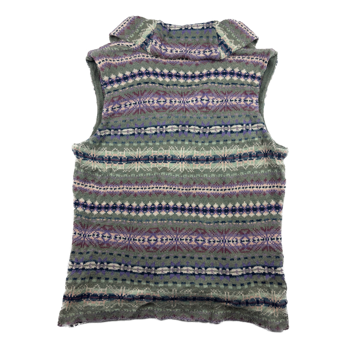 Chaps Ralph Lauren Fair-Isle Strickweste M grün lila