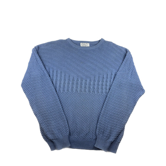 Christian Dior Vintage USA Struktur Strickpullover L Hellblau