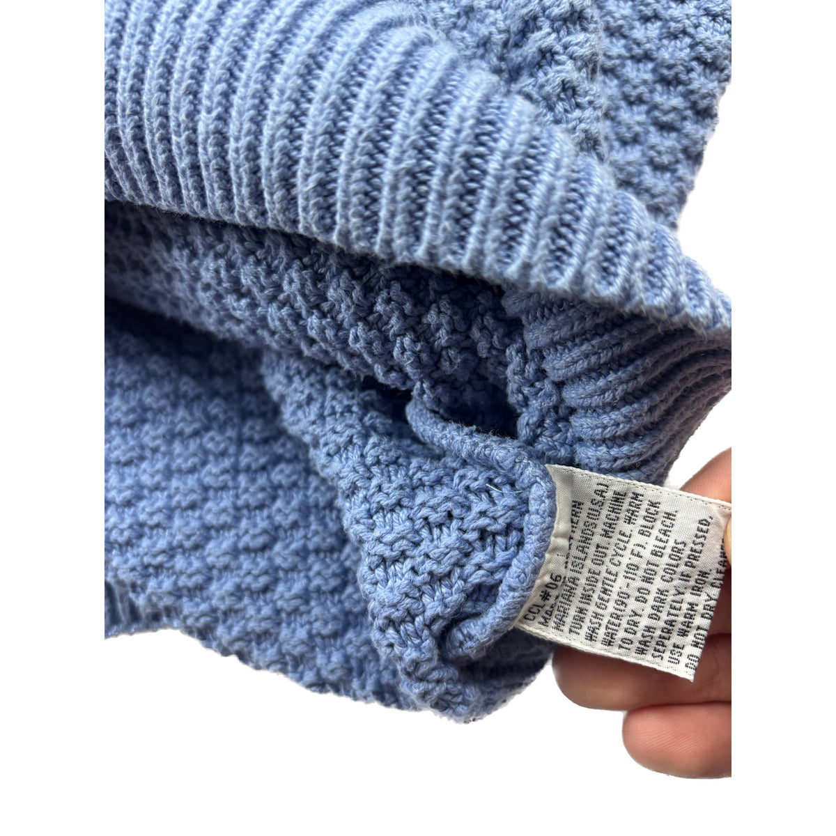 Christian Dior Vintage USA Struktur Strickpullover L Hellblau