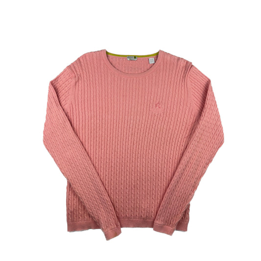 IZOD Vintage Zopfmuster Strickpullover M Rosa