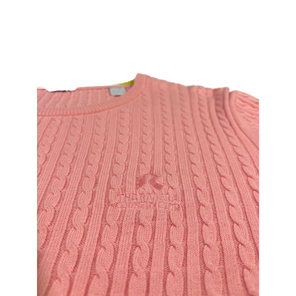IZOD Vintage Zopfmuster Strickpullover M Rosa