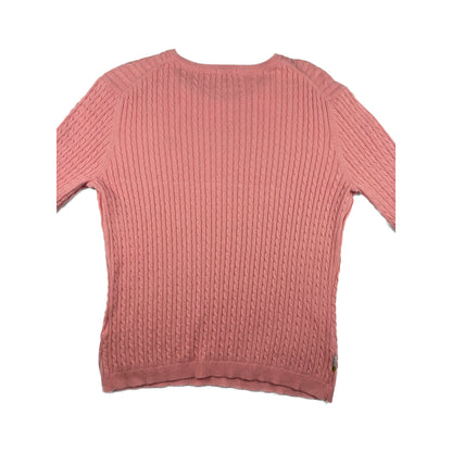 IZOD Vintage Zopfmuster Strickpullover M Rosa