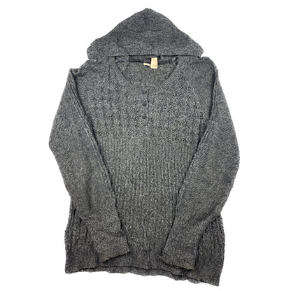 DKNY Jeans Vintage Strick Kapuzenpullover XL dunkelgrau