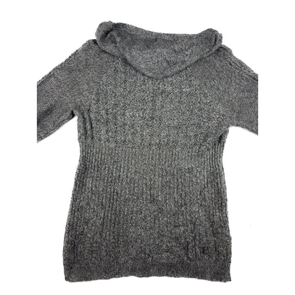 DKNY Jeans Vintage Strick Kapuzenpullover XL dunkelgrau