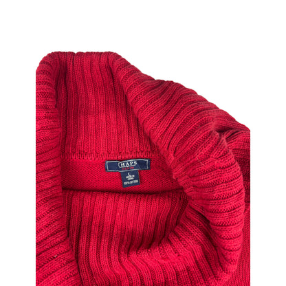 Chaps Vintage Zopfmuster Rollkragenpullover L rot