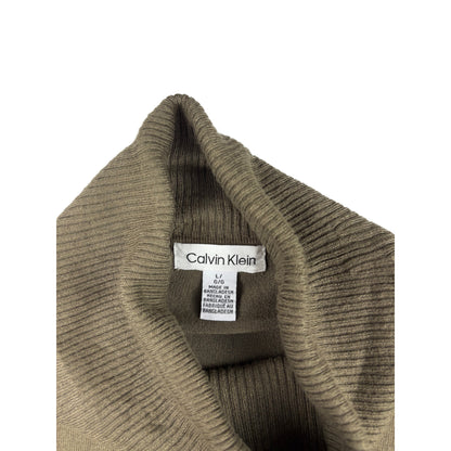 Calvin Klein Zweifarbiger Rollkragenpullover L schwarz grün