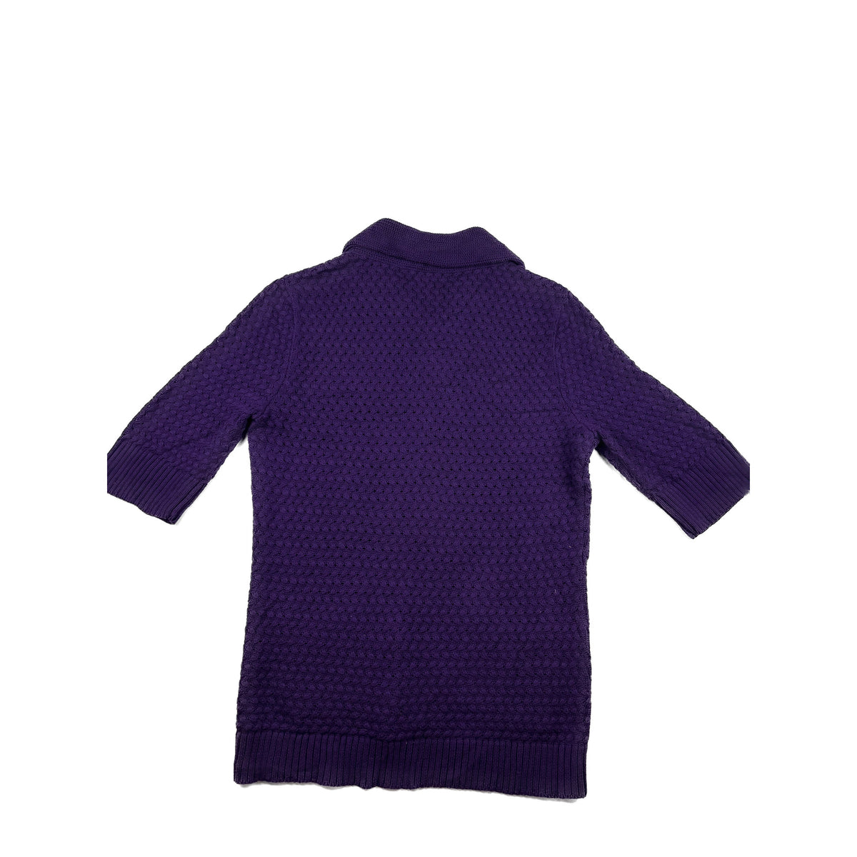 Chaps Vintage Kurzarm Strickjacke mit Kragen M Violett