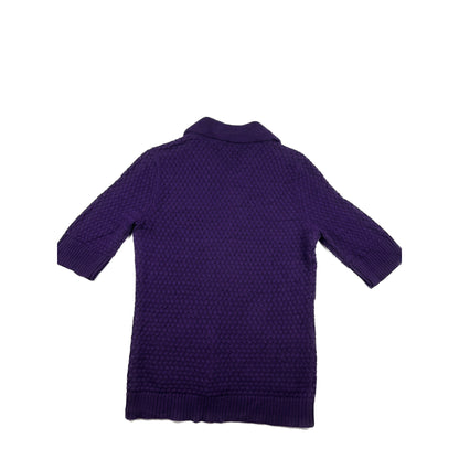 Chaps Vintage Kurzarm Strickjacke mit Kragen M Violett