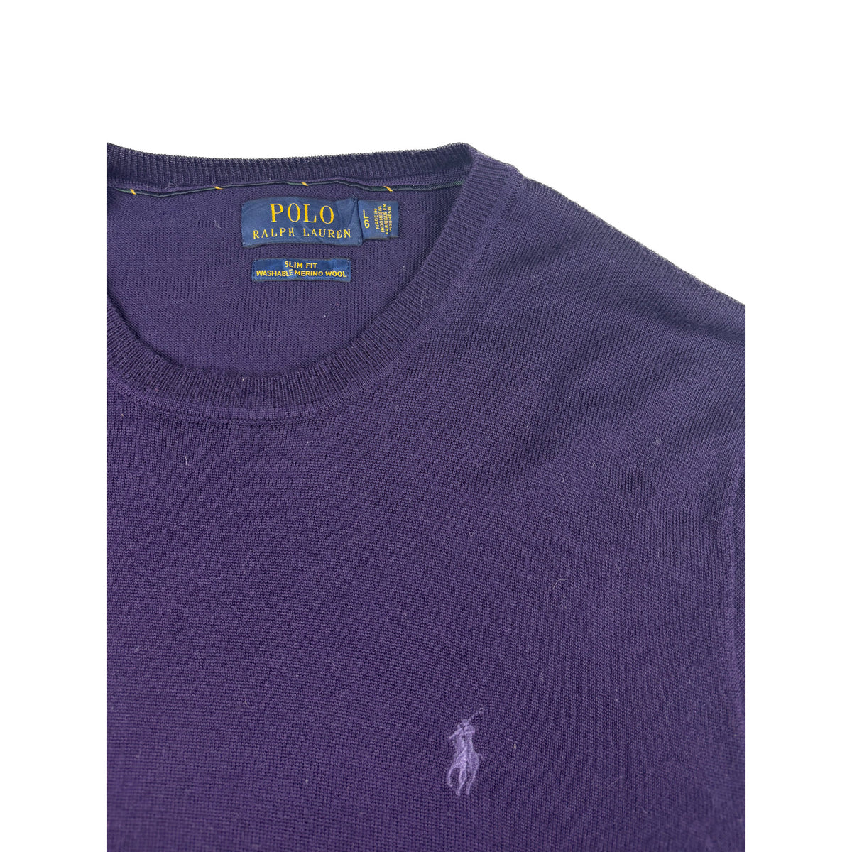 Polo Ralph Lauren Merino Strickpullover L Dunkelviolett